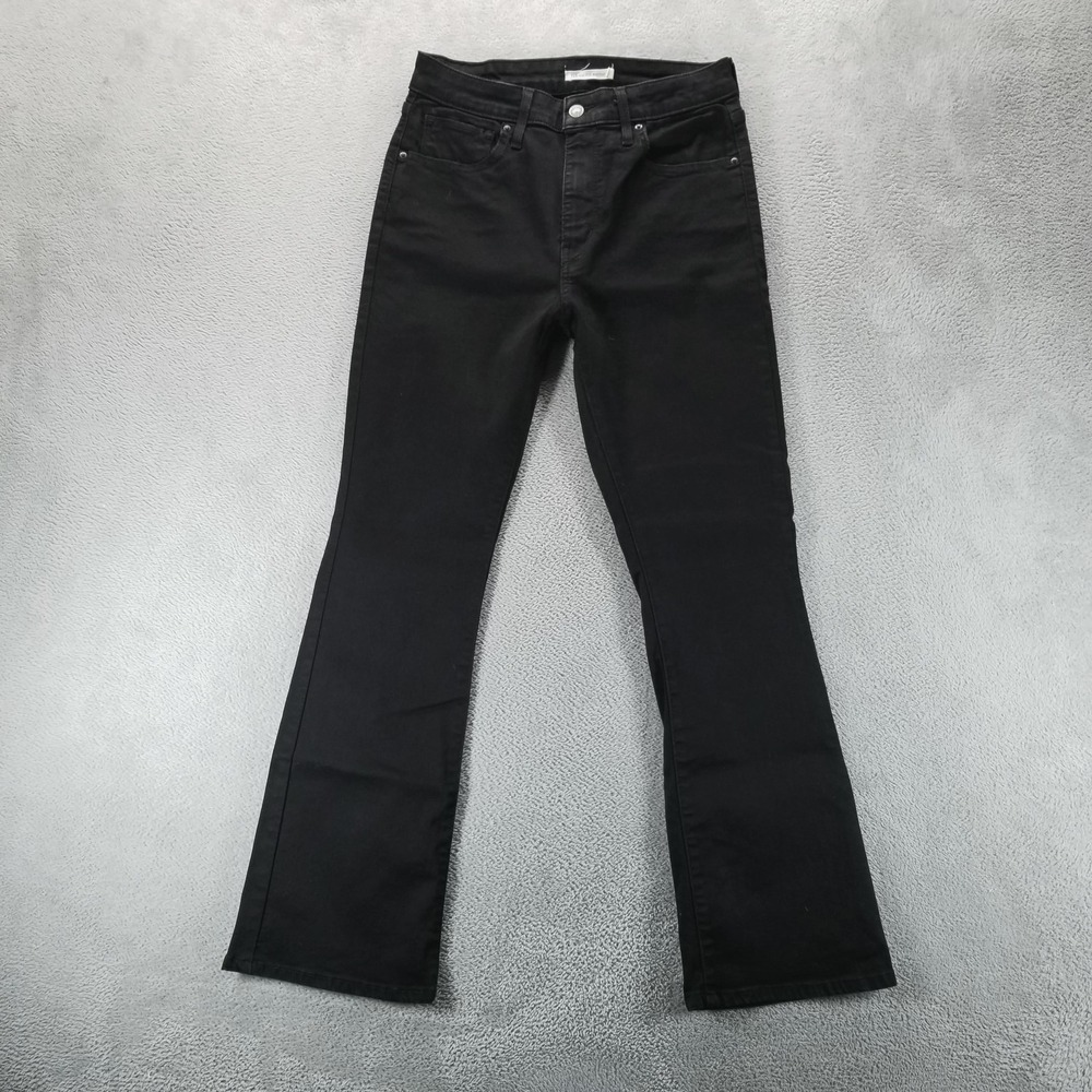 Levis 725 Jeans Womens 31 Black High Rise Bootcut Stretch Dark Wash Boho